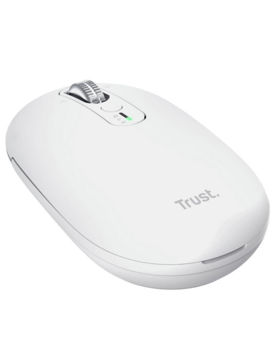 Ratón Inalámbrico Trust Seron 26019/ Batería recargable/ Hasta 3200 DPI/ Blanco