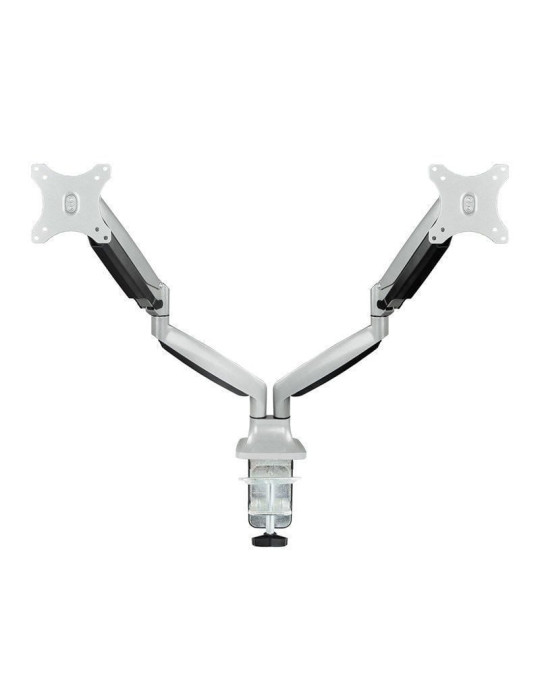 Soporte de Mesa para 2 Monitores TooQ DB3132TNR-S/ Giratorio/ Inclinable/ hasta 9kg