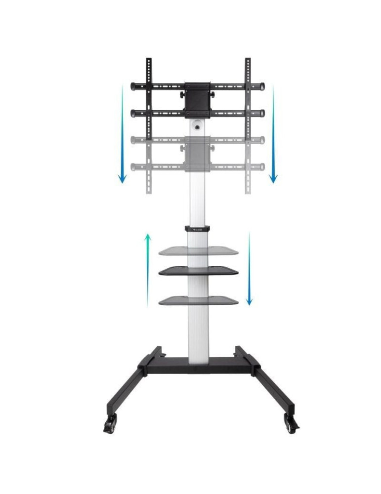 Soporte de Suelo Inclinable/ Ajustable con Ruedas TooQ FS1886M-B para TV de 37-86"/ hasta 50kg
