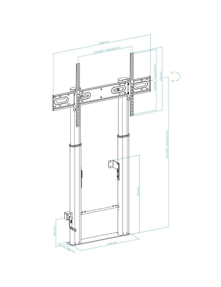 Soporte de Pared Fijo/ Suelo TooQ LOTTUS FS2290HM-B para TV de 55-100"/ hasta 100kg