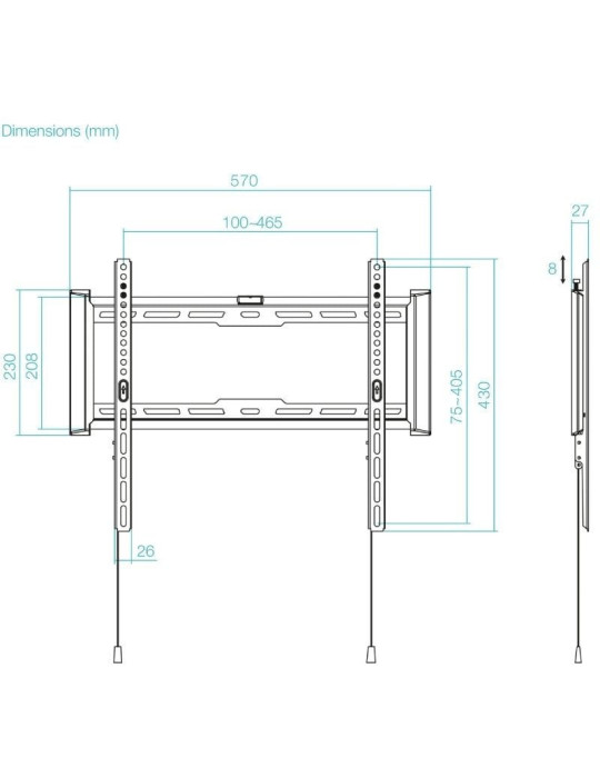 Soporte de Pared Fijo TooQ LP1073F-B para TV de 32-70"/ hasta 75kg