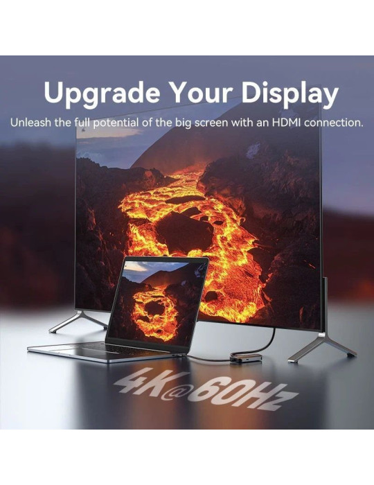 Docking USB Tipo-C Vention TQAHB/ 1xHDMI/ 1xUSB/ 1xVGA/ 1xUSB Tipo-C PD/ Gris