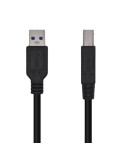 Cable USB 3.0 Impresora Aisens A105-0444/ USB Tipo-B Macho - USB Macho/ 2m/ Negro