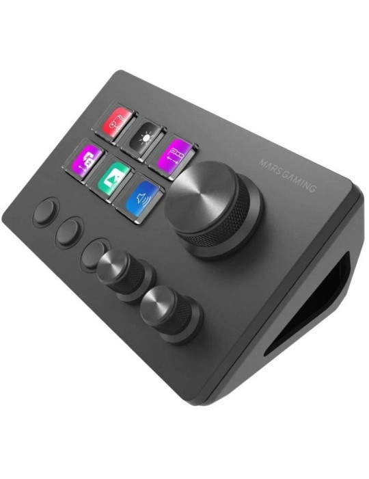 Control Deck Mars Gaming MSD-TWO/ 6 Teclas LCD/ 3 Ruedas/ 3 Botones/ Negro