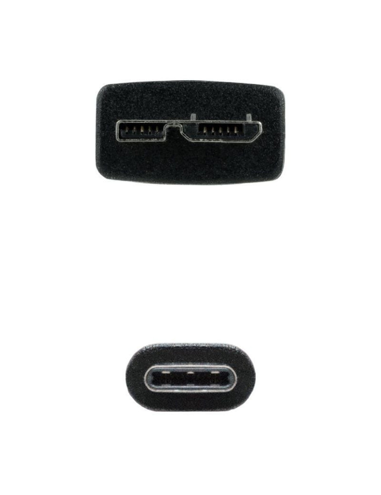 Cable USB 3.0 Tipo-C Nanocable 10.01.1201-BK/ USB Tipo-C Macho - MicroUSB Macho/ 5Gbps/ 1m/ Negro