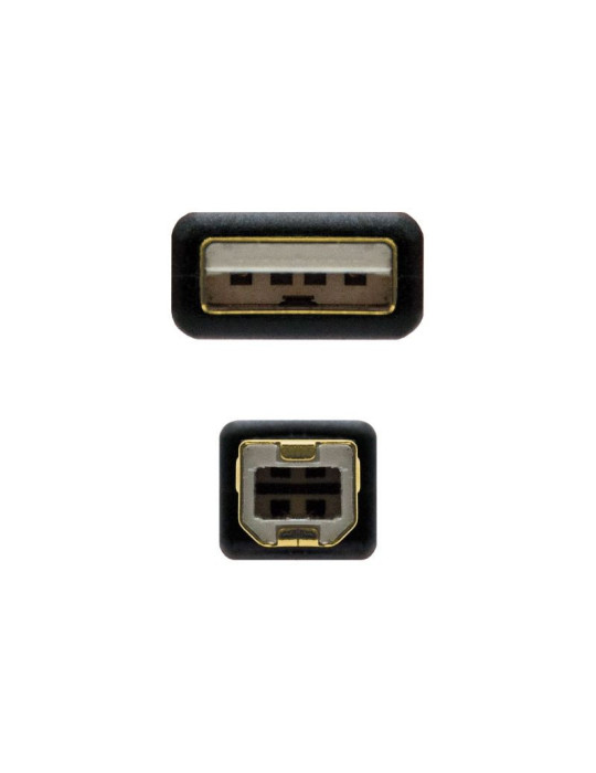 Cable USB 2.0 Impresora Nanocable 10.01.1205/ USB Tipo-B Macho - USB Macho/ 5m/ Negro