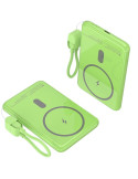 Powerbank 5000mAh Leotec LEPOWW20W5G/ 20W/ Wireless/ Verde/ Incluye Cable USB Tipo-C