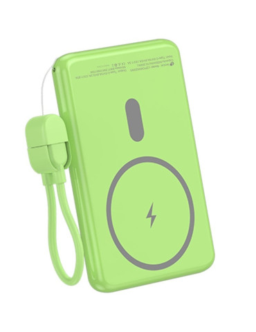 Powerbank 5000mAh Leotec LEPOWW20W5G/ 20W/ Wireless/ Verde/ Incluye Cable USB Tipo-C 2