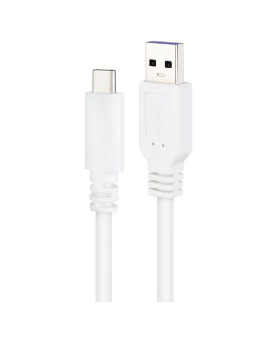 Cable USB 2.0 Nanocable 10.01.2100-W/ USB Tipo-C Macho - USB Macho/ 480Mbps/ 50cm/ Blanco