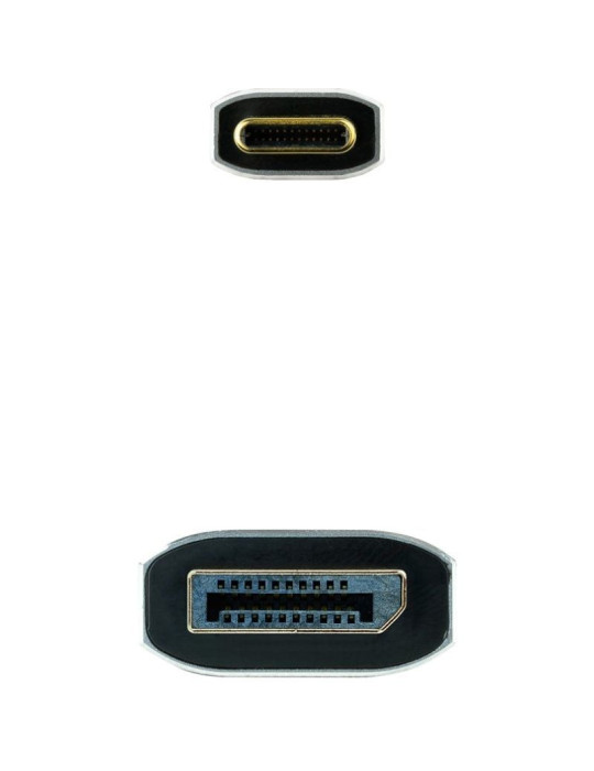 Cable Conversor Nanocable 10.15.5022/ USB Tipo-C Macho - Displayport Macho/ 2m/ Negro