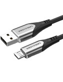 Cable USB 2.0 Vention COAHG/ USB Macho - MicroUSB Macho/ Hasta 60W/ 480Mbps/ 1.5m/ Gris
