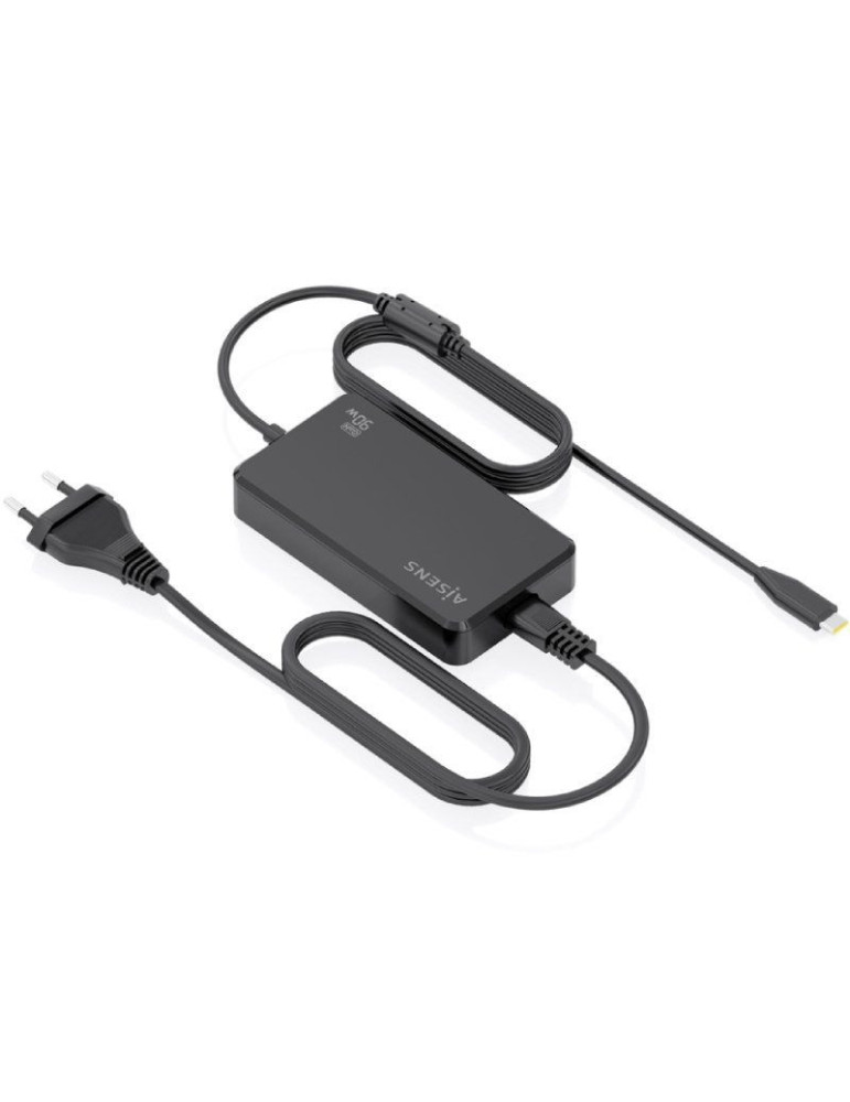Cargador de Portátil GaN Aisens ASCH-1PD90D069-BK/ 1xUSB Tipo-C/ 90W/ Automático/ Voltaje 5-20V