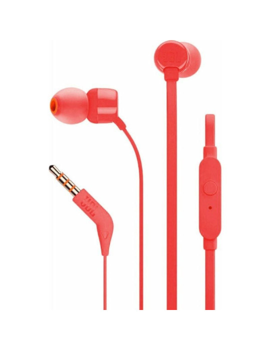 Auriculares Intrauditivos JBL Tune 160/ con Micrófono/ Jack 3.5/ Rojos