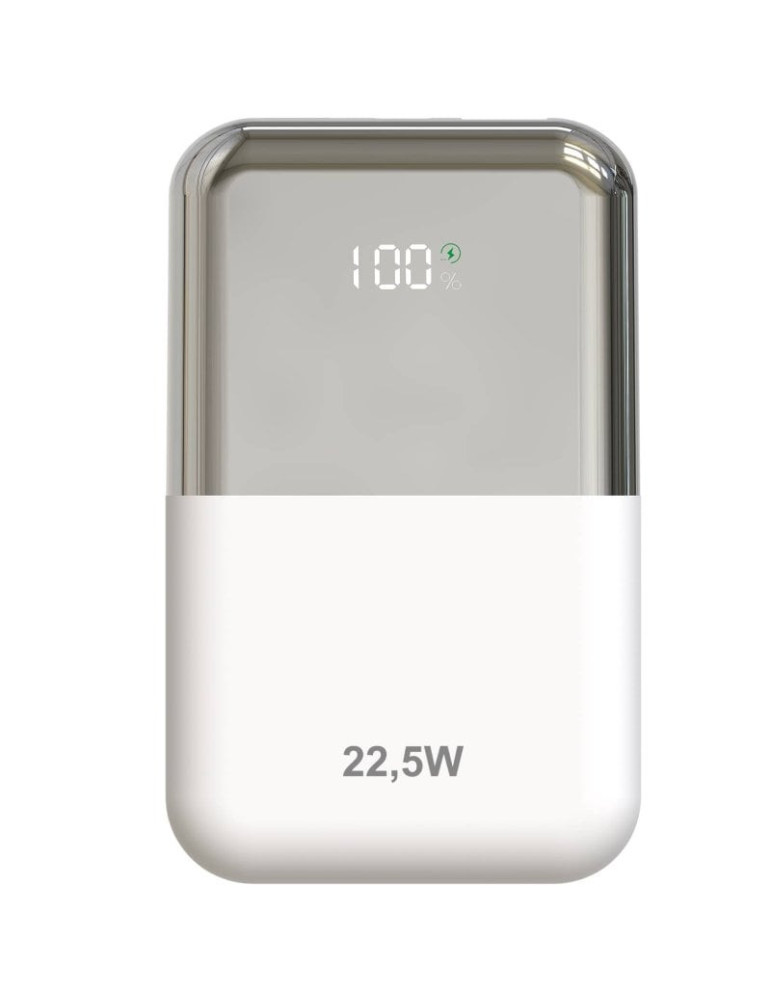 Powerbank 10000mAh Leotec LEPOW22W10WS/ 22.5W/ Blanco y Plata/ Incluye Cable USB Tipo-C