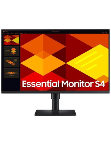 Monitor Profesional Samsung Essential Monitor S4 S24D406GAU/ 24"/ Full HD/ Multimedia/ Regulable en altura/ Negro