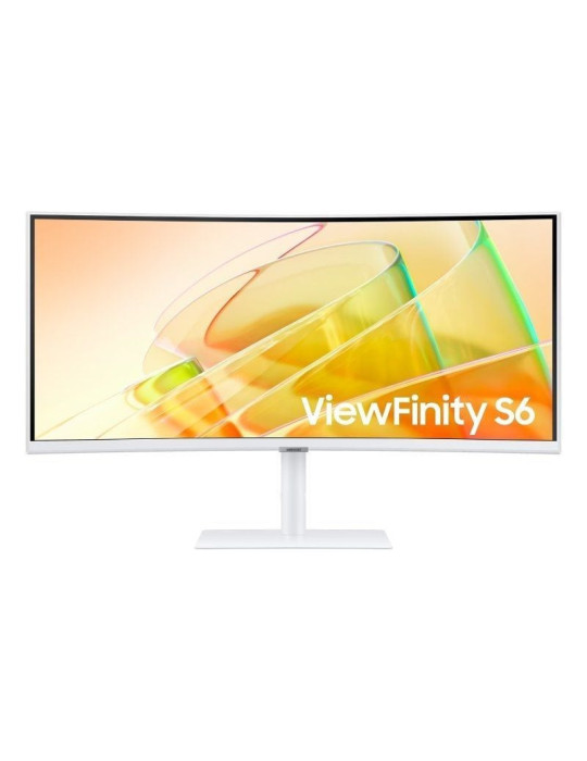 Monitor Profesional Ultraparonámico Curvo Samsung ViewFinity S6 S34C650TAU 34"/ UWQHD/ Multimedia/ Regulable en altura/ Blanco