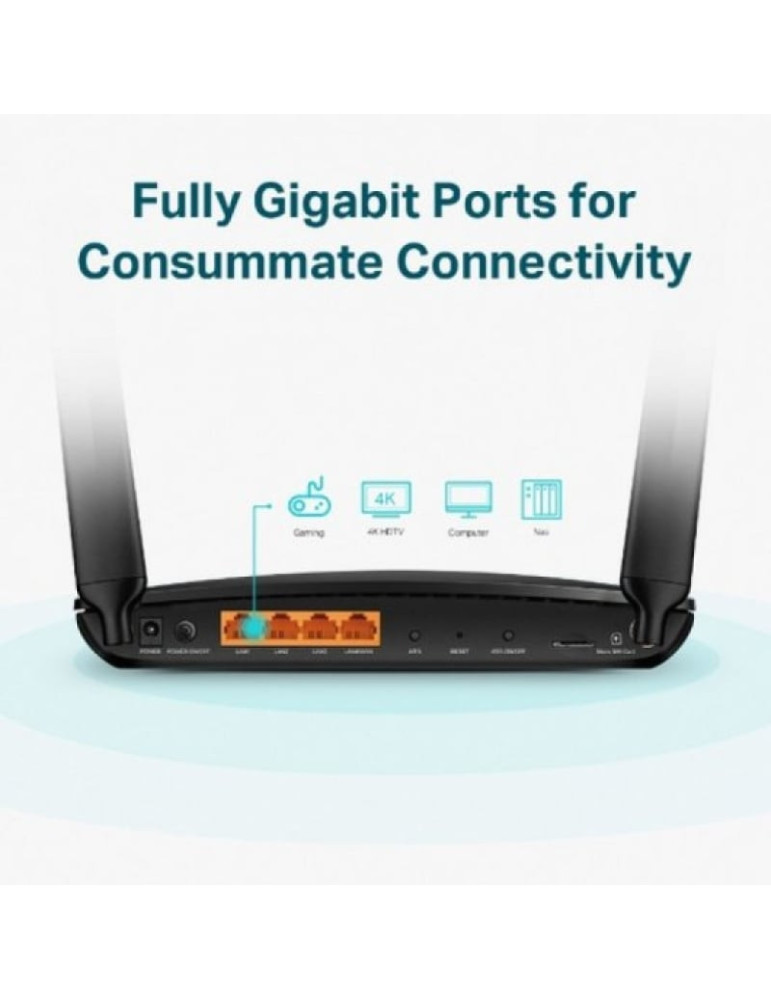 Router Inalámbrico 4G TP-Link Archer MR600 1200Mbps 2.4GHz 5GHz/ 2 Antenas/ WiFi 802.11a/n/ac - b/g/n