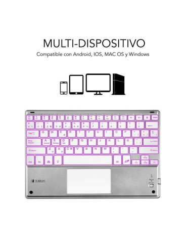Teclado Compacto Inalámbrico Subblim SMBT50/ Plata 2