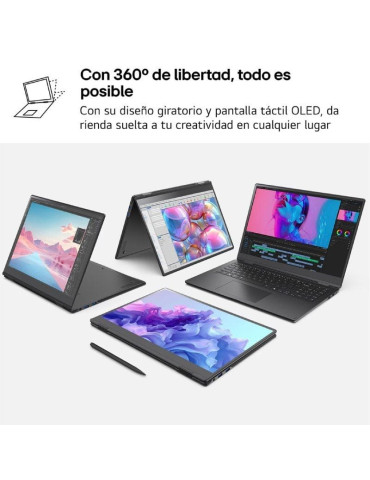 Portátil Convertible LG Gram Pro 16T90TP-K.AD88B Intel Core Ultra 7-255H/ 32GB/ 1TB SSD/ 16" Táctil/ Win11 2