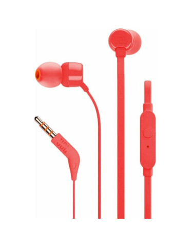 Auriculares Intrauditivos JBL Tune 160/ con Micrófono/ Jack 3.5/ Rojos