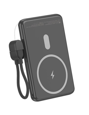 Powerbank 5000mAh Leotec LEPOWW20W5K/ 20W/ Wireless/ Negra/ Incluye Cable USB Tipo-C 2