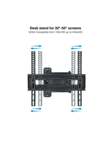 Soporte de Pared Giratorio/ Inclinable/ Nivelable TooQ LP7843TN-B para TV de 32-55"/ hasta 35kg 2
