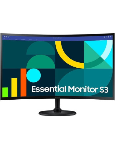 Monitor Profesional Curvo Samsung Essential Monitor S3 S36GD S27D360GAU/ 27"/ Full HD/ Negro