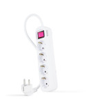 Regleta con Interruptor Nanocable 10.37.0004/ 4 Tomas de Corriente/ Cable 1.4m/ Blanca