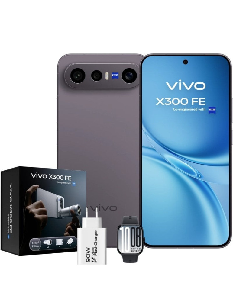Smartphone Vivo X300 FE 12GB/ 512GB/ 6.31"/ 5G/ Negro/ Incluye Extensor Teleobjetivo + Vivo Watch GT2