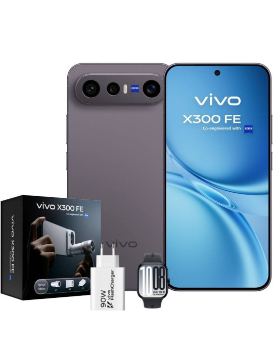 Smartphone Vivo X300 FE 12GB/ 512GB/ 6.31"/ 5G/ Negro/ Incluye Extensor Teleobjetivo + Vivo Watch GT2