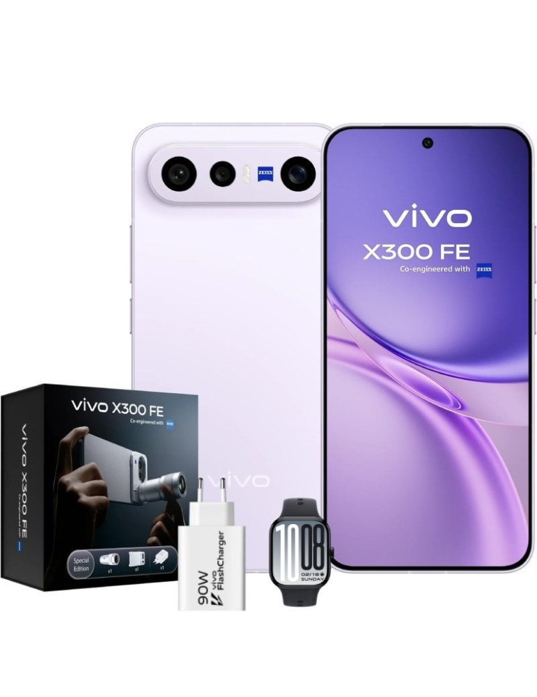 Smartphone Vivo X300 FE 12GB/ 512GB/ 6.31"/ 5G/ Púrpura/ Incluye Extensor Teleobjetivo + Vivo Watch GT2