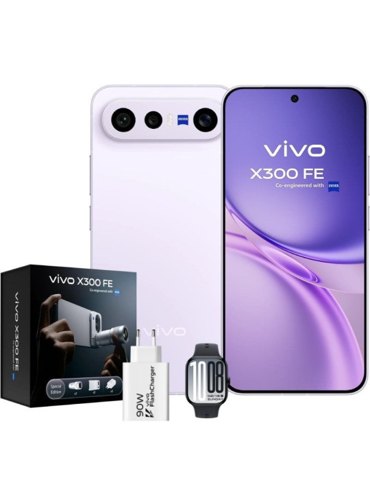 Smartphone Vivo X300 FE 12GB/ 512GB/ 6.31"/ 5G/ Púrpura/ Incluye Extensor Teleobjetivo + Vivo Watch GT2