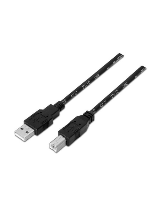 Cable USB 2.0 Impresora Aisens A101-0006/ USB Tipo-B Macho - USB Macho/ 1.8m/ Negro