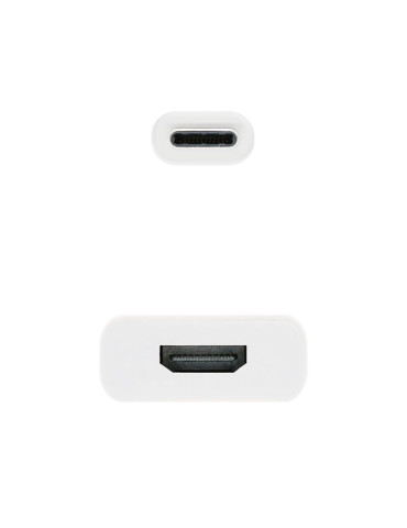 Conversor Nanocable 10.16.4102/ USB Tipo-C Macho - HDMI Hembra/ 15cm/ Blanco 2