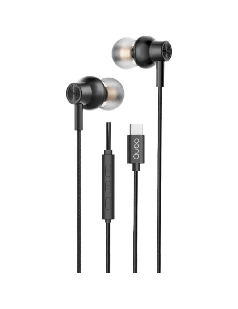 Auriculares Intrauditivos Qubo AU-300C/ con Micrófono/ USB Tipo-C/ Negros