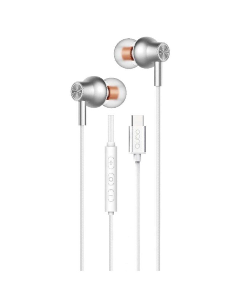 Auriculares Intrauditivos Qubo AU-300C/ con Micrófono/ USB Tipo-C/ Blancos