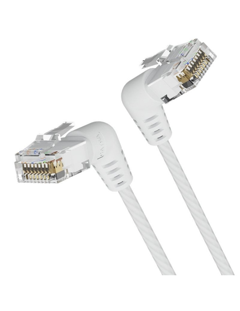 Cable de Red RJ45 UTP Vention IBOWI Cat.6A/ 3m/ Cabeza Rotatoria 360 / Blanco
