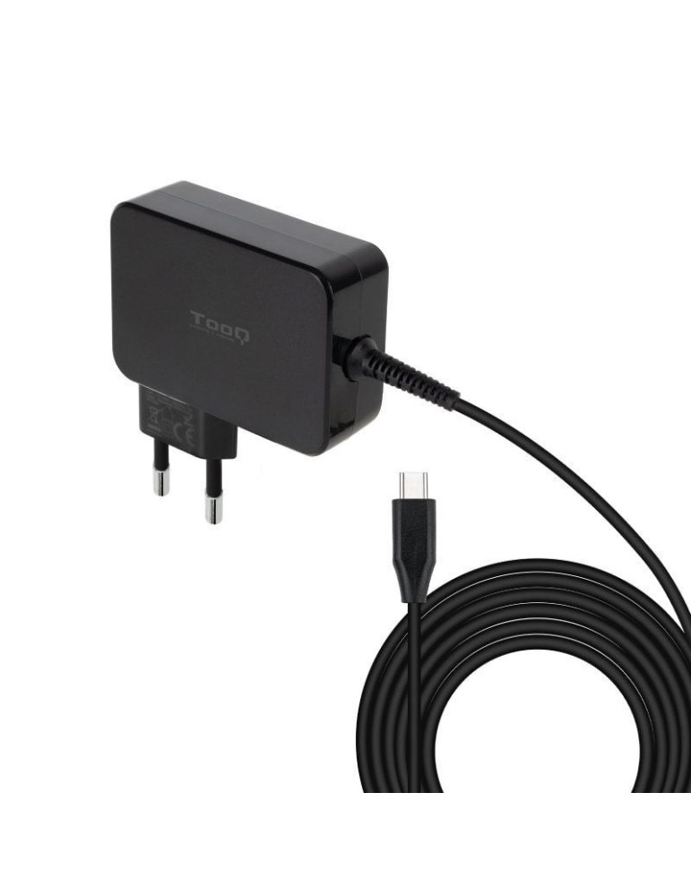Cargador de Portátil GaN TooQ TQLC-USBCGAN90PD/ 1xUSB Tipo-C/ 90W/ Automático/ Voltaje 5-20V