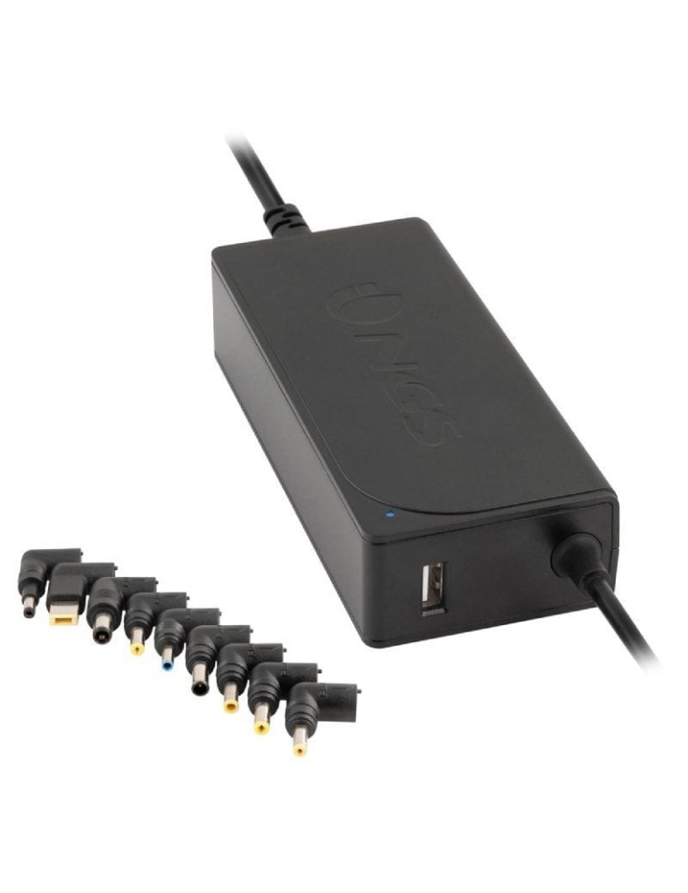 Cargador de Portátil NGS W-70W/ 1xUSB/ 70W/ Automático/ 9 Conectores/ Voltaje 18.5-20V