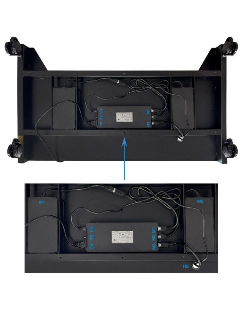 Soporte de Suelo Eléctrico/ Inclinable/ Ajustable con Ruedas TooQ UROS FSM03-B para TV 52-84"/ hasta 100kg