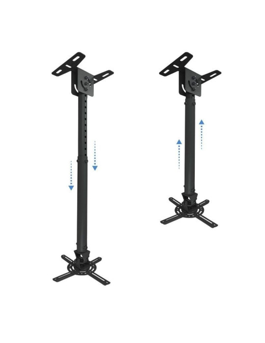 Soporte de Techo para Proyector TooQ PJ3030TN-B/ Inclinable/ Giratorio/ Nivelable/ hasta 20kg