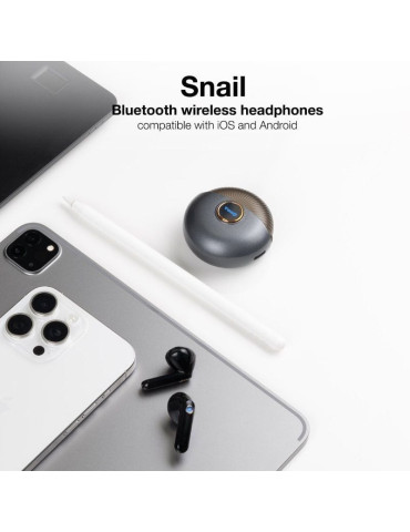 Auriculares Bluetooth TooQ Snail TQBWH-0060G con estuche de carga/ Autonomía 4h/ Grises y Negros 2