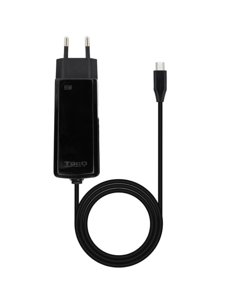 Cargador de Portátil GaN TooQ TQLC-USBCGAN65PD-C USB Tipo-C/ 65W/ Automático/ Voltaje 5-20V