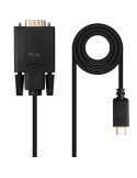 Cable Conversor Nanocable 10.15.5202/ USB Tipo-C Macho -VGA Macho/ 1.8m/ Negro