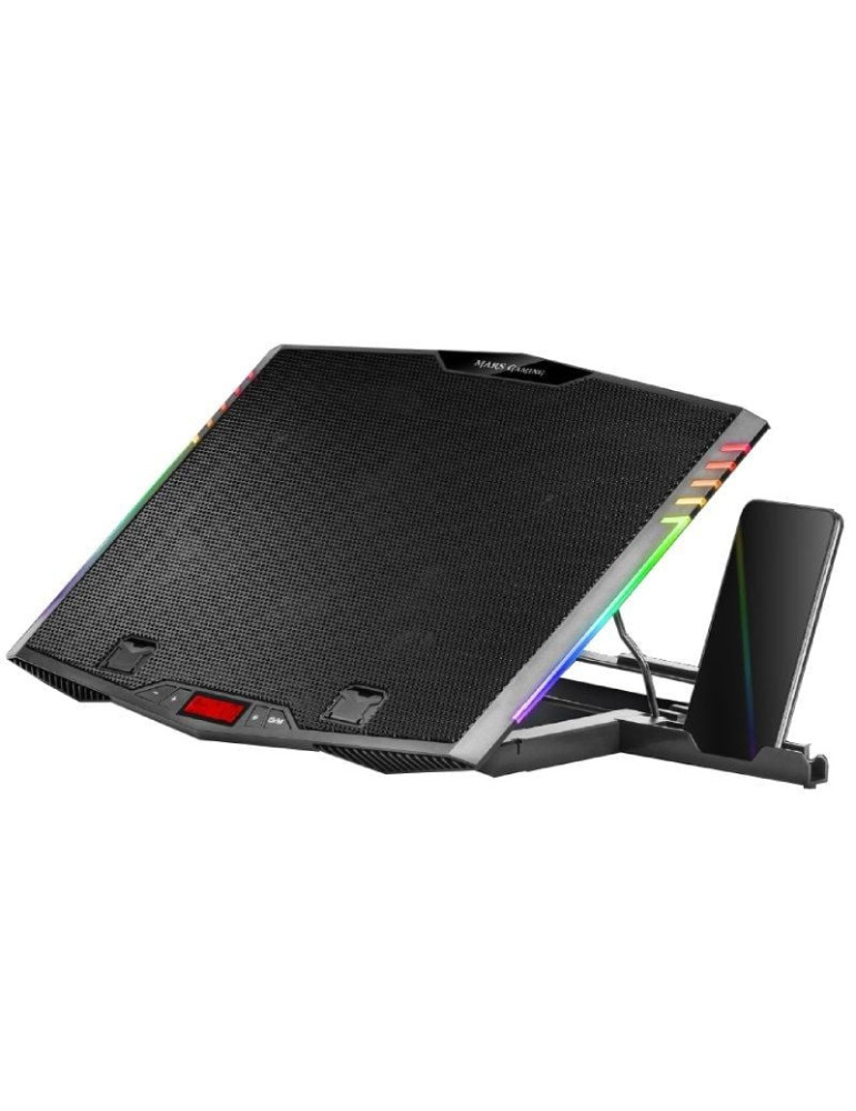 Soporte Refrigerante Mars Gaming MNBC5 para Portátiles hasta 17.3"/ Iluminación LED
