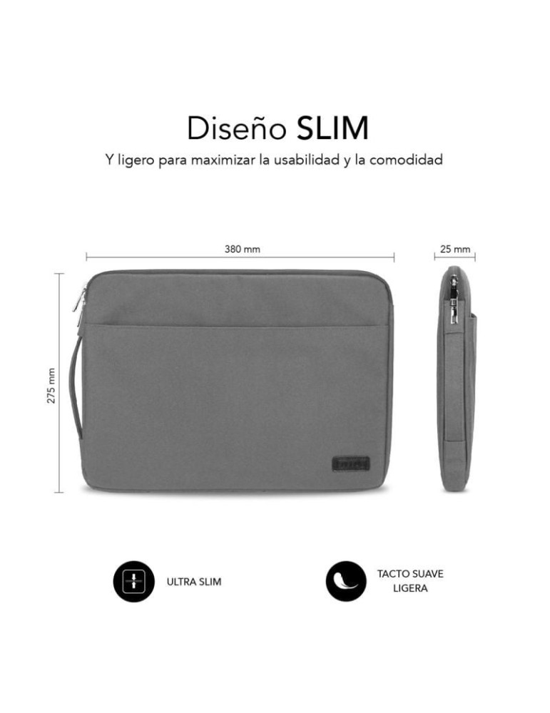 Funda Subblim Urban Laptop Sleeve para Portátiles hasta 14"/ Gris