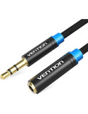 Cable Estéreo Vention VAB-B06-B300-M/ Jack 3.5 Macho - Jack 3.5 Hembra/ 3m/ Negro