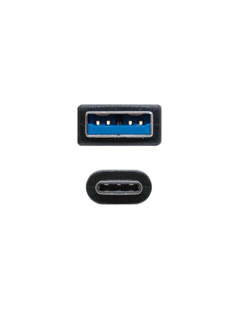 Cable USB 3.1 Nanocable 10.01.4001/ USB Tipo-C Macho - USB Macho/ 1m/ Negro