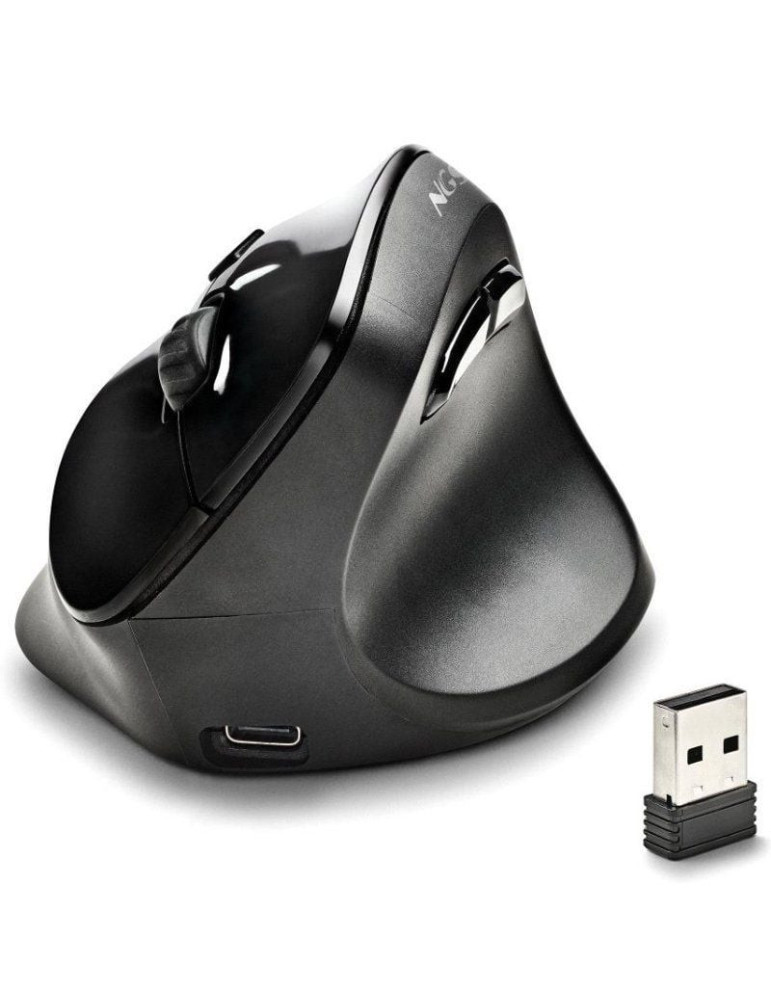 Ratón Vertical Inalámbrico NGS EVO Moksha/ Batería recargable/ Hasta 2400 DPI