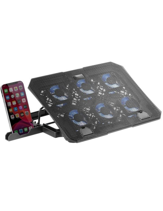 Soporte Refrigerante Mars Gaming MNBC23 para Portátiles hasta 16"/ Iluminación LED